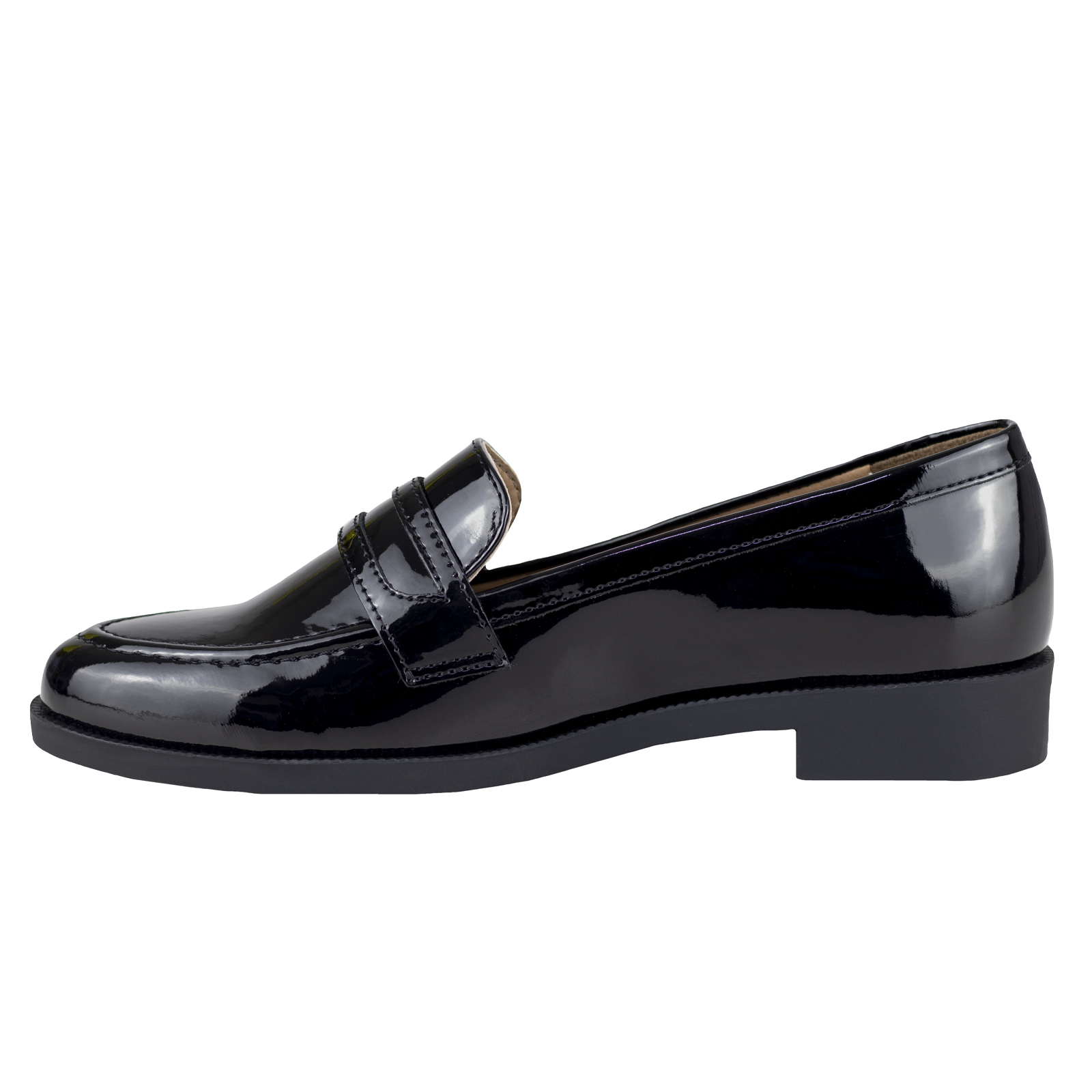 Mocasin Loafer De Charol Mujer Vestir Salamandra 8602 Negro.