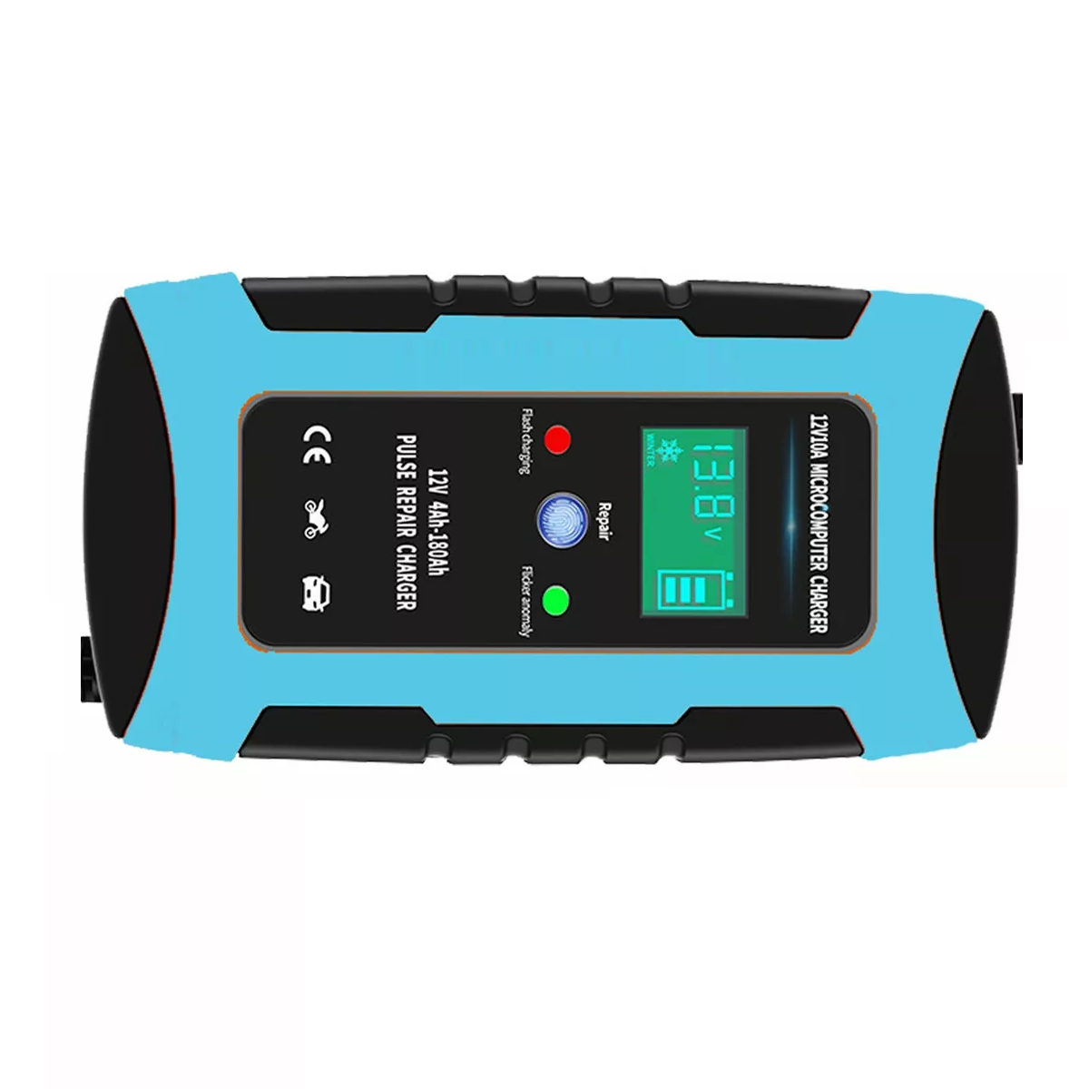 Cargador De Batería De Coche Moto Inteligente 12v 10a Azul