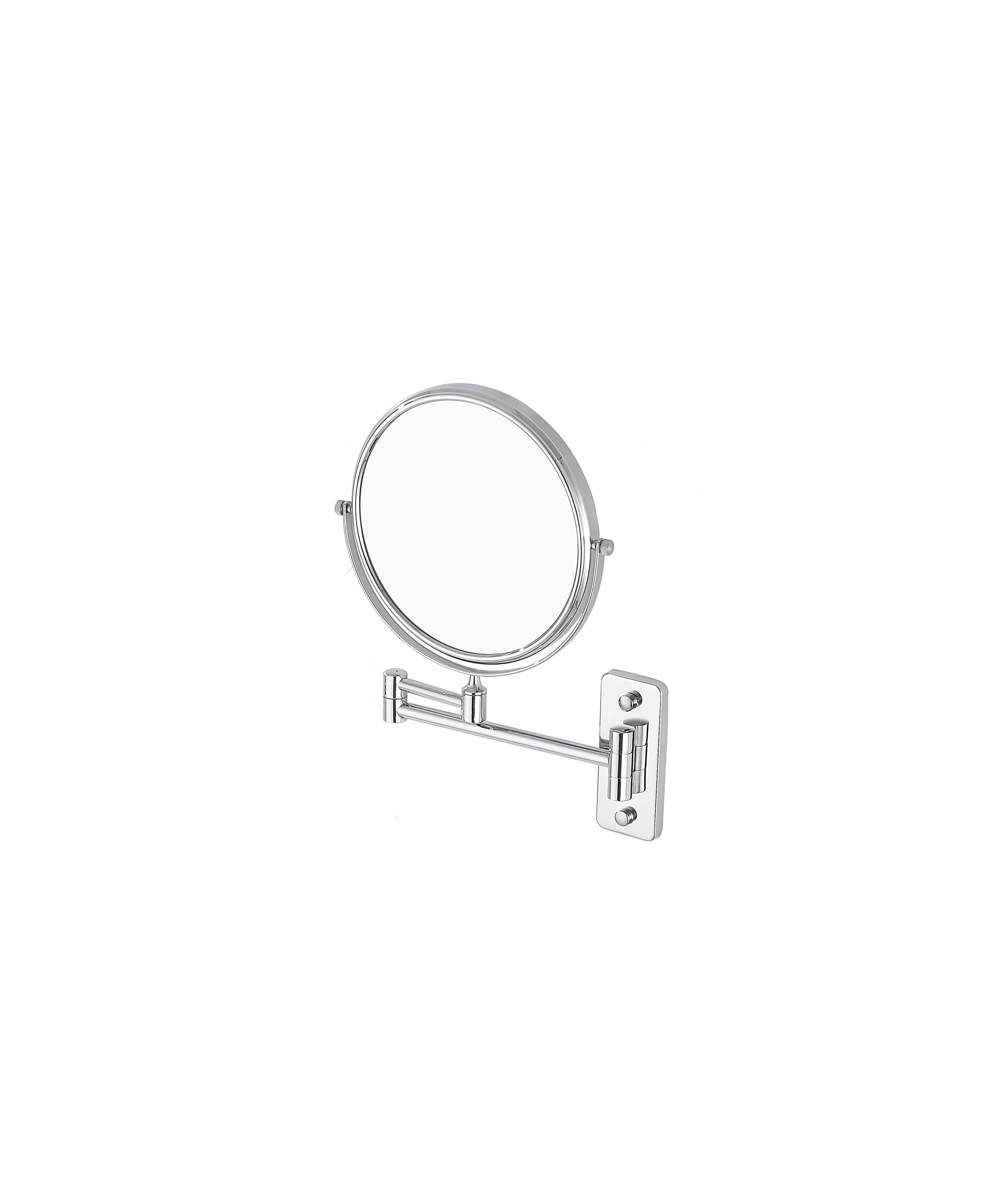 CNX Meer FAUCETS by Espejo de Acero Inoxidable DE 6 Pulgadas con Brazo Movible y Extensible, Espejo para baño Pared(Espejo Redondo para Pared), con Acabado Cromado.