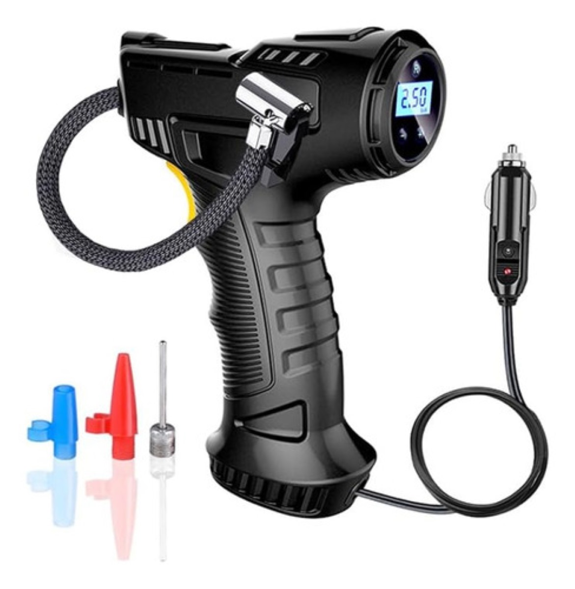 Compresor Inflador Bomba Aire Llantas Portatil 12v Auto Lcd