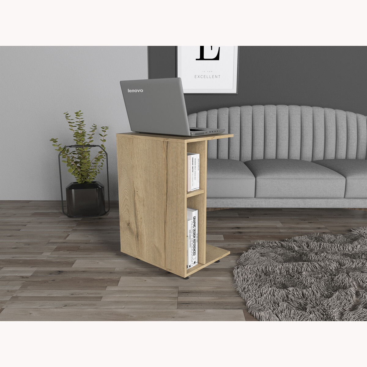 ESCRITORIO ARMABLE Y PORTABLE CON RUEDAS IDELA PARA EL HOME OFFICE MODELO LUZZO.