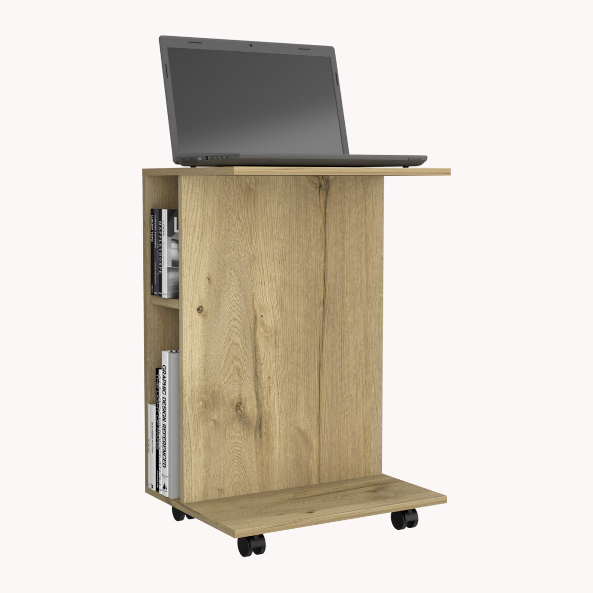 ESCRITORIO ARMABLE Y PORTABLE CON RUEDAS IDELA PARA EL HOME OFFICE MODELO LUZZO.