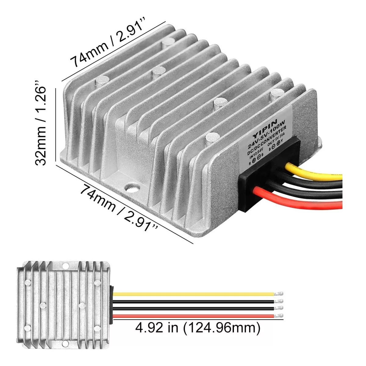 Convertidor De Voltaje 24v A 12v 20a Contra Agua 240w