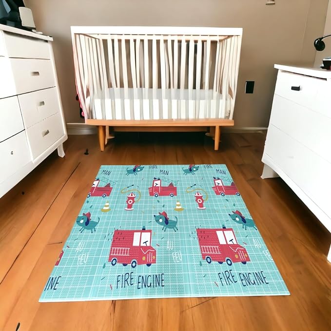 A PAPU BABY Tapete de Juego Plegable 1.50 x 2.00 para Bebés Doble Vista Baby Play Mat (Carretera).