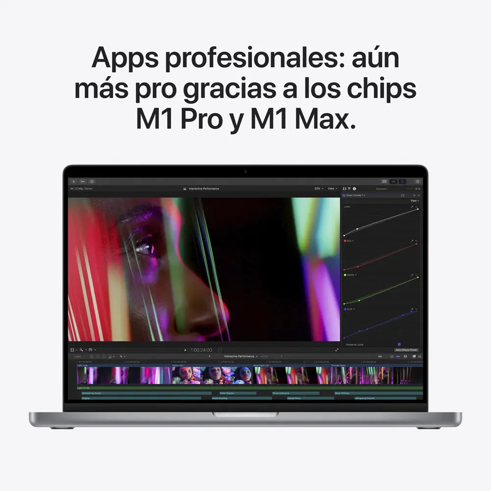 MacBook Pro 16 Pulgadas Chip M1 Pro Cpu 10 Gpu 16 16Gb Ram 512 GB Gris Espacial.