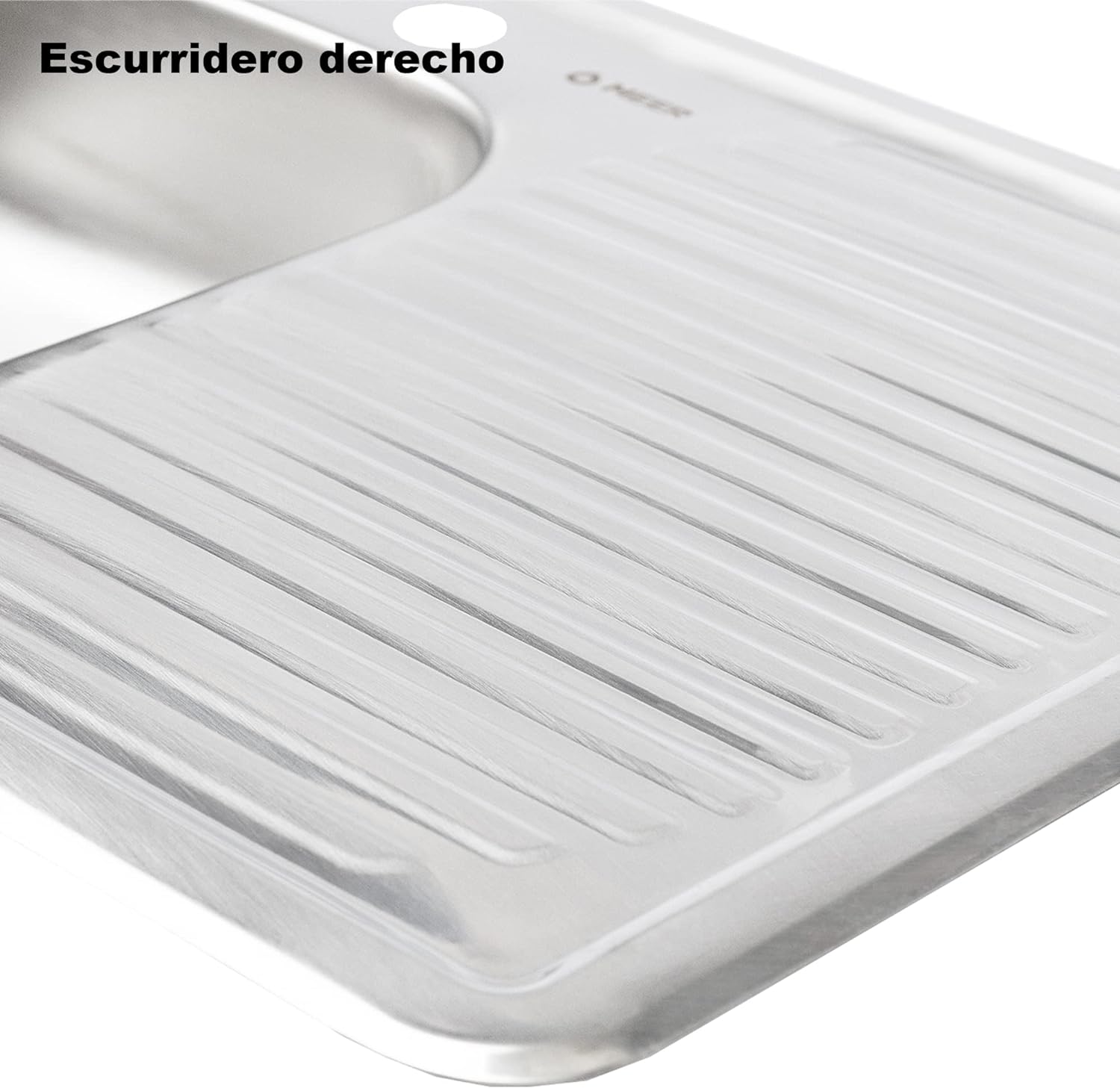 Kit Completo De Tarja con Escurridero (Derecho), Incluye Mezcladora para Tarja 80 cm x 50 cm y 15 cm de profundidad