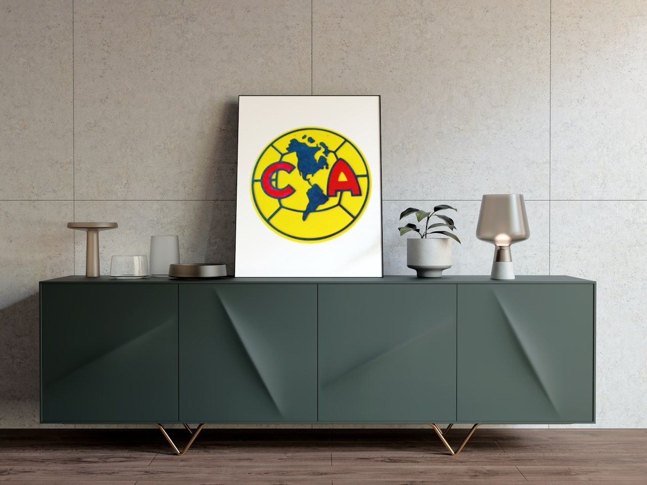 Cuadro decorativo de club de futbol fc Ameri 40 cm ideal para pared.