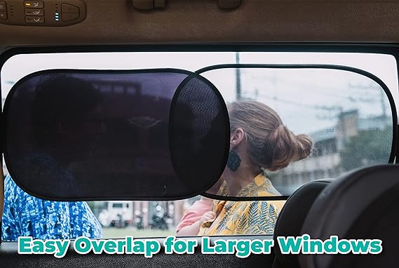 kinder Fluff - Parasol para Ventana de Coche (4 PCs): Único Protector Solar Bebe Certificado de Coche Que ha demostrado Bloquear el 99,95% de los Rayos UV - Premio de Oro Mom'S Choice -Standard.