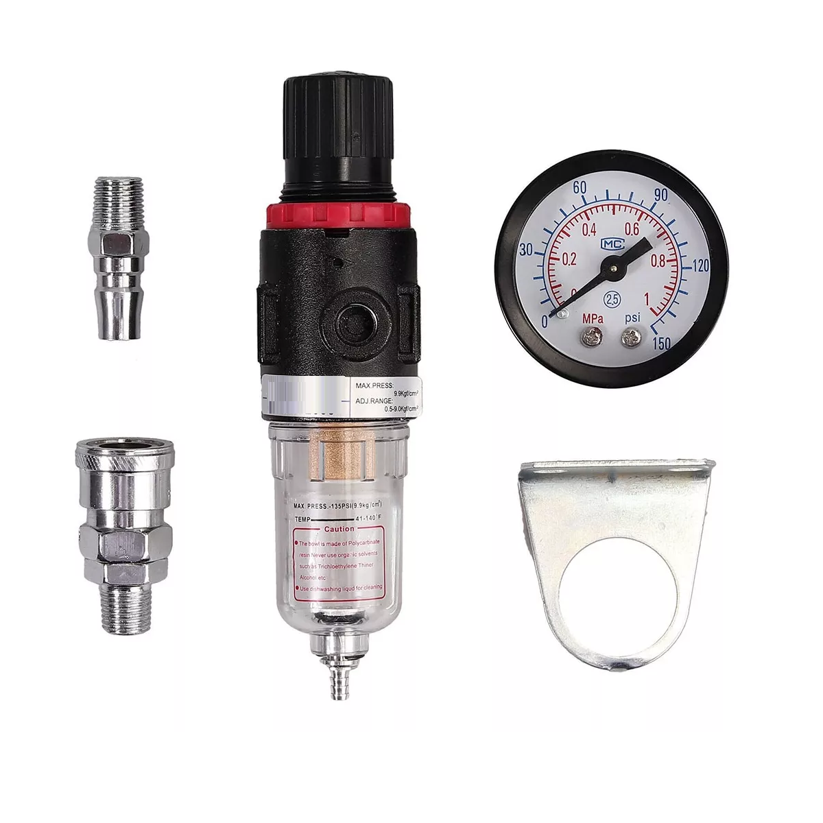 Filtro Y Regulador De Aire Para Compresor Entrada 1/4 Npt