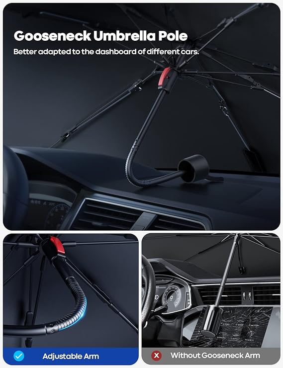 Lamicall Windshield Sun Shade Umbrella Parasol para Auto Parabrisas - [5 Capas de Revestimiento Anti UV] 52"x31" Plegable Cubre Sol para Auto Carro, Sombrilla para Auto, para Auto Sedan, SUV.