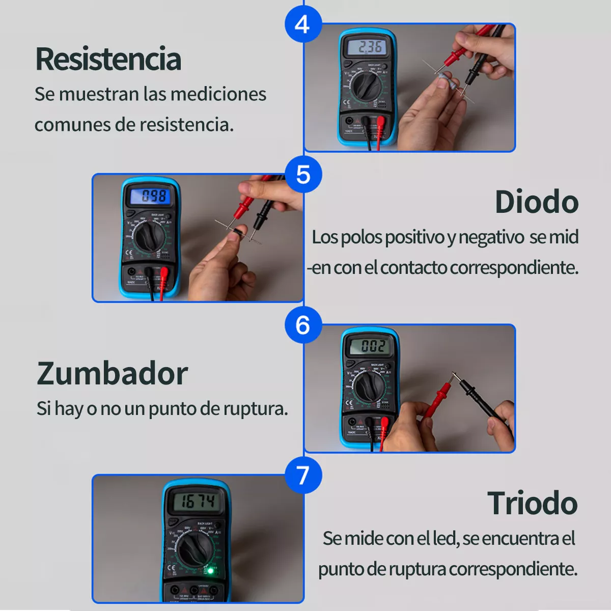 Multímetro Digital Profesional Lcd Portátil Ac/dc Xl830l Azul