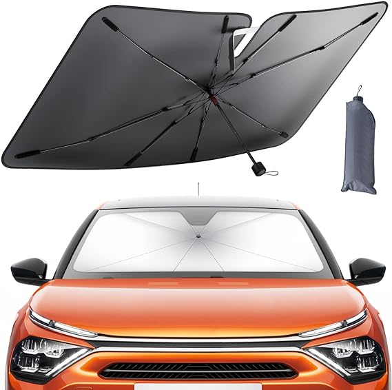 Lamicall Windshield Sun Shade Umbrella Parasol para Auto Parabrisas - [5 Capas de Revestimiento Anti UV] 52"x31" Plegable Cubre Sol para Auto Carro, Sombrilla para Auto, para Auto Sedan, SUV.