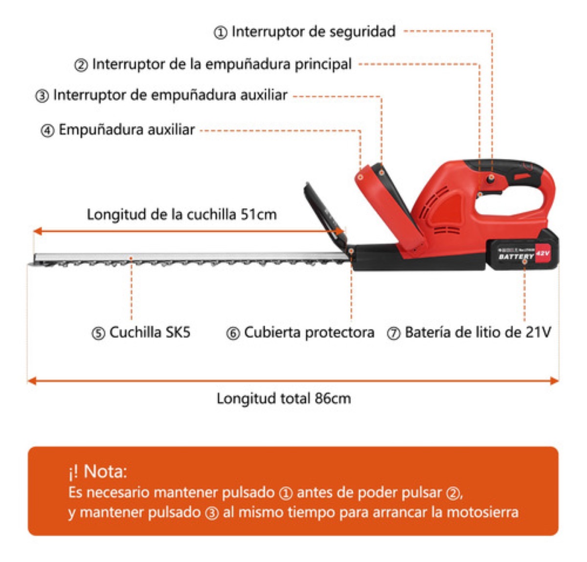 Cortasetos Eléctrico Inalámbrico Para Podar Arbustos De Poda