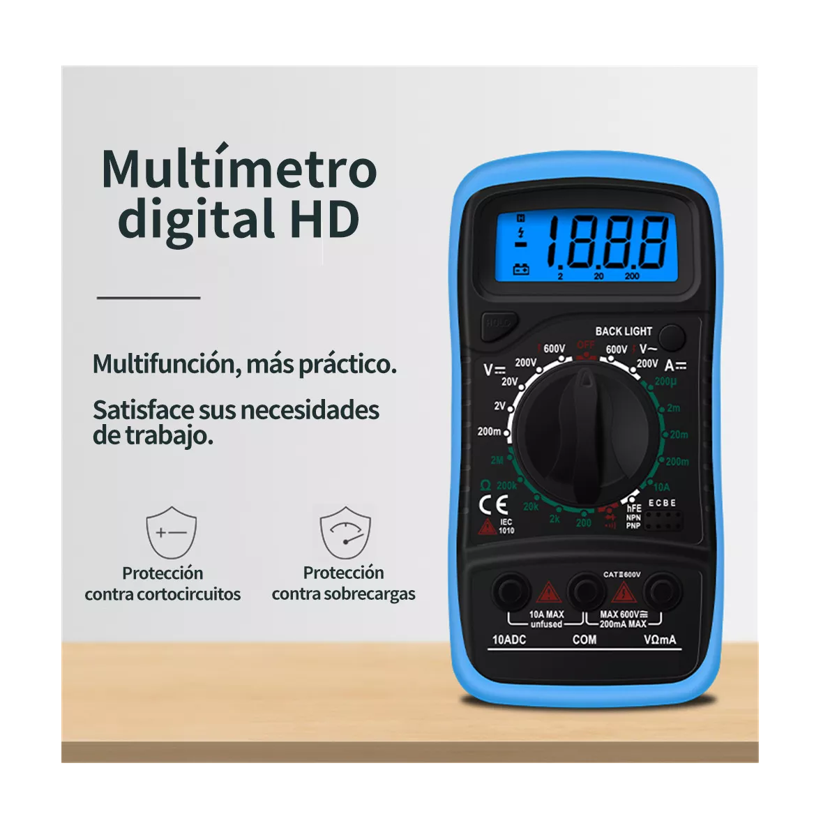 Multímetro Digital Profesional Lcd Portátil Ac/dc Xl830l Azul