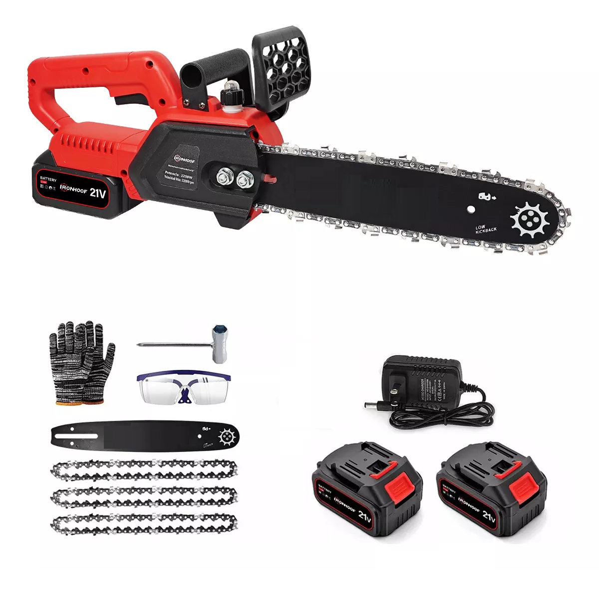 Motosierra eléctrica inalámbrica CHMXF101RD 2200W 110V Rojo/negro