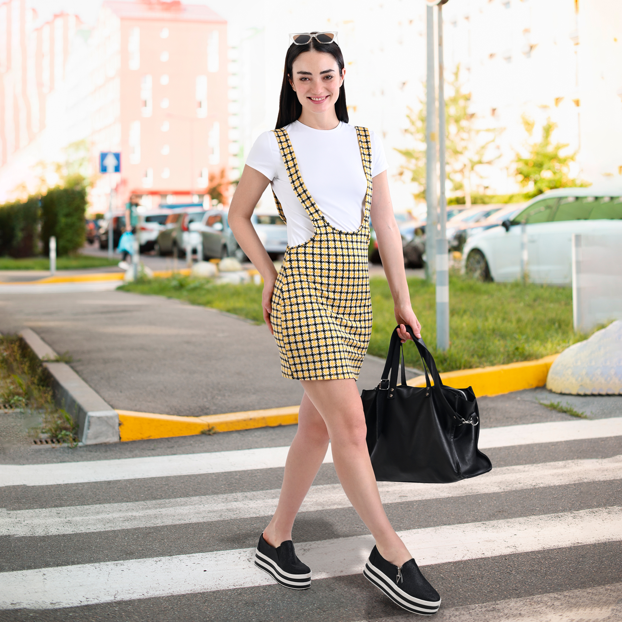 Falda para Dama con Tirantes. Cómoda, Moda Casual, Fresca, Primaveral, para combinar con tu top favorito, o para usar en la playa mod. J1293C.