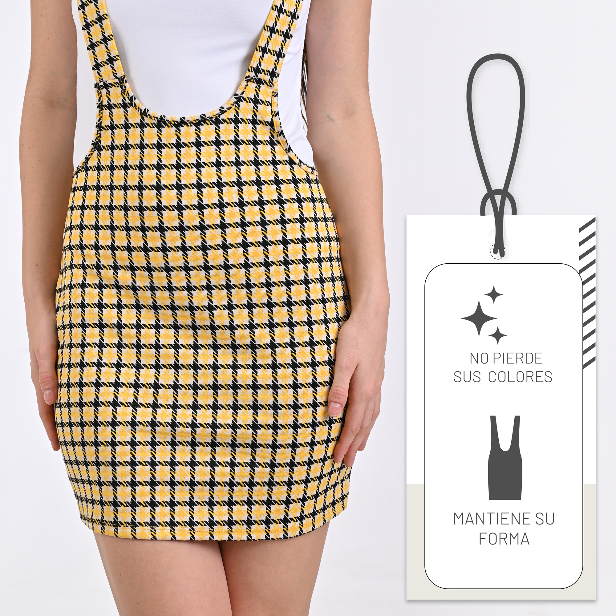 Falda para Dama con Tirantes. Cómoda, Moda Casual, Fresca, Primaveral, para combinar con tu top favorito, o para usar en la playa mod. J1293C.