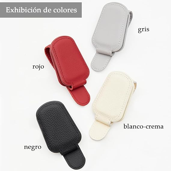 AKASENKO Soporte magnético de Piel para anteojos de Sol para Coche, Clip magnético para Colgar anteojos para Visera de Coche, Adecuado para Diferentes tamaños de Vasos，Accesorios de Coche (Negro) Marca: AKASENKO.