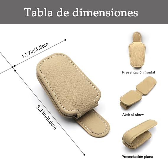 AKASENKO Soporte magnético de Piel para anteojos de Sol para Coche, Clip magnético para Colgar anteojos para Visera de Coche, Adecuado para Diferentes tamaños de Vasos，Accesorios de Coche (Negro) Marca: AKASENKO.