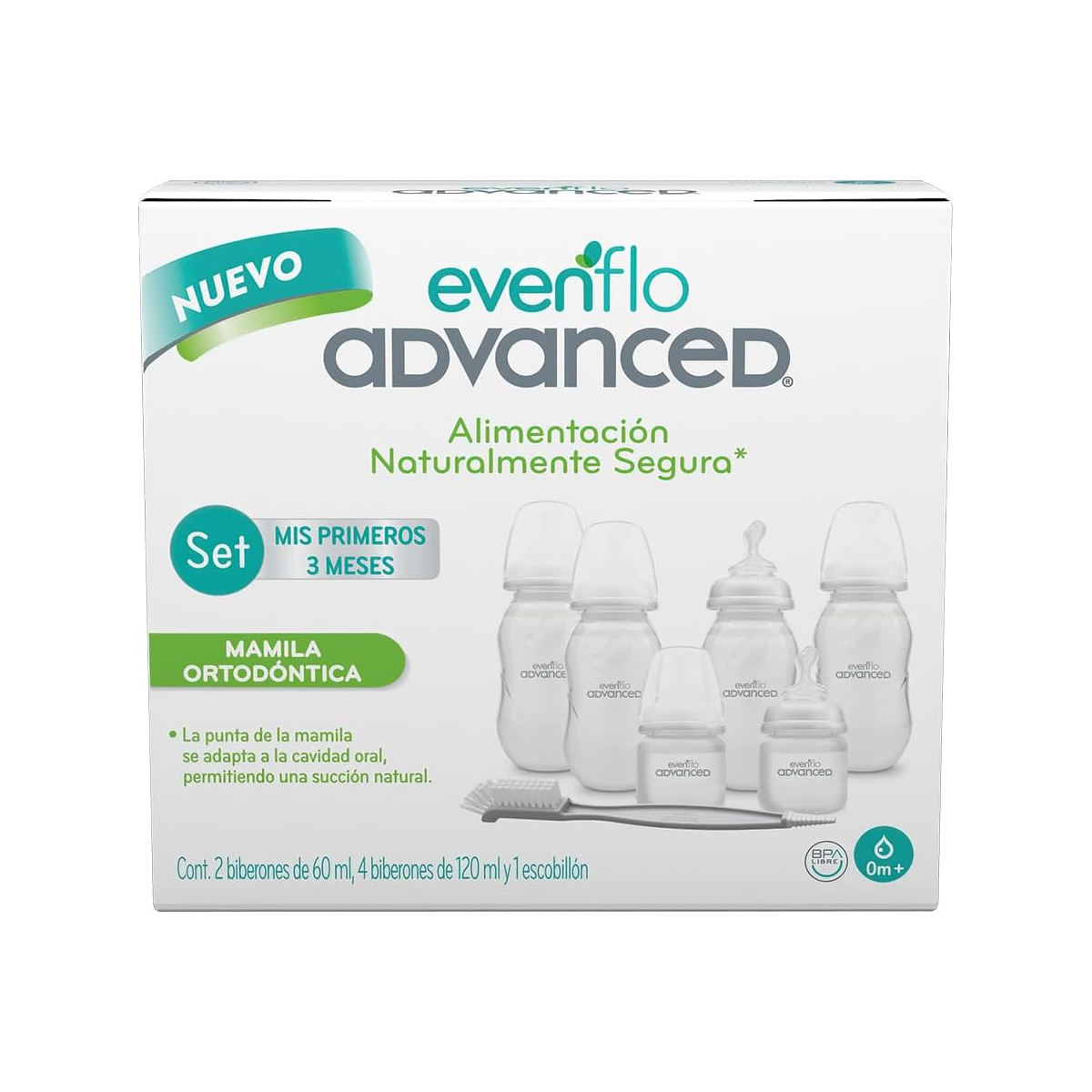 Set Biberones Evenflo Advanced Mis Primeros 3 Meses