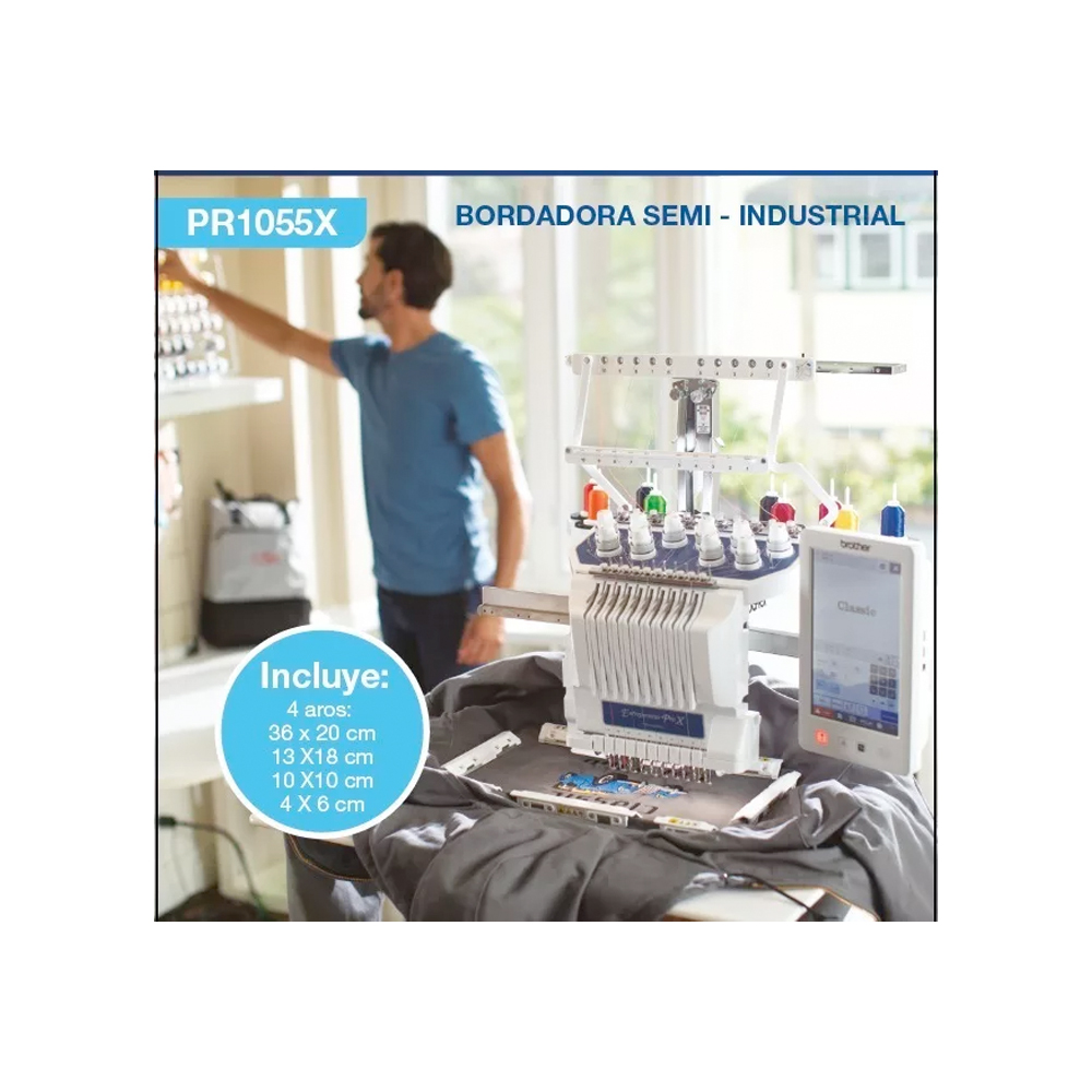 Bordadora Semi Industrial De 10 Agujas Pro X Brother PR1055X