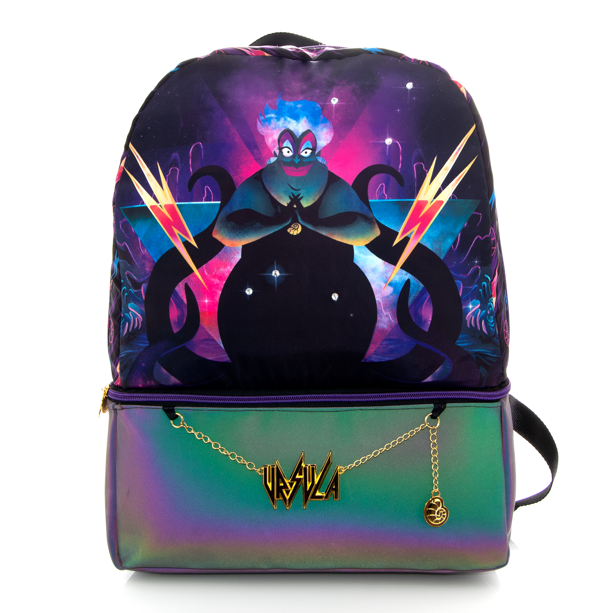 Mochila Hardhead Disney Villanas Úrsula Color Negro Diseño de la tela Ursula