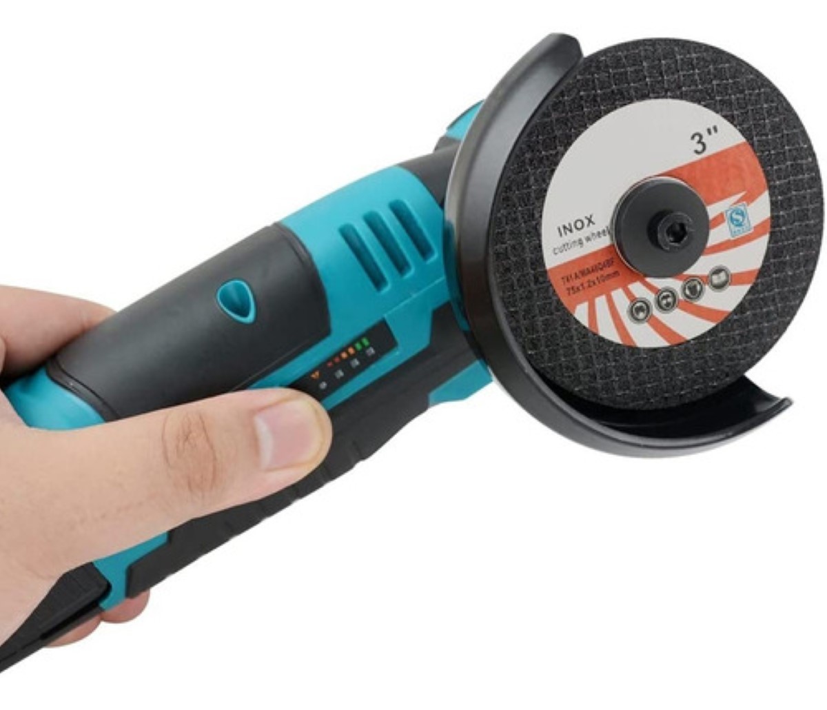 "Mini esmeriladora angular Ironhoof SLMXF055BL color azul 500 W 110V ".