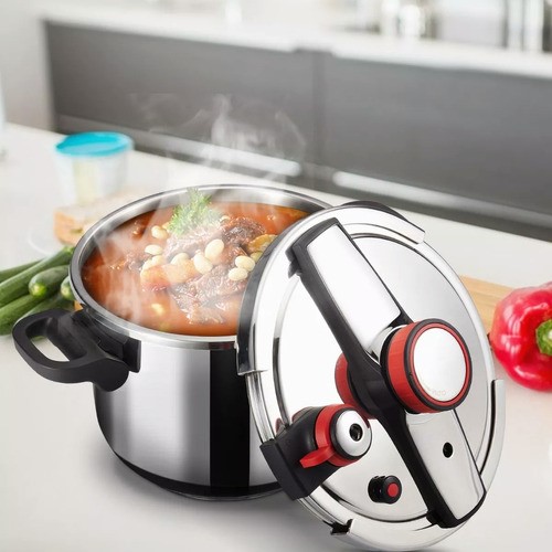 "Olla De Presion Acero Inox 6l Compatible Estufa De Inducción ".