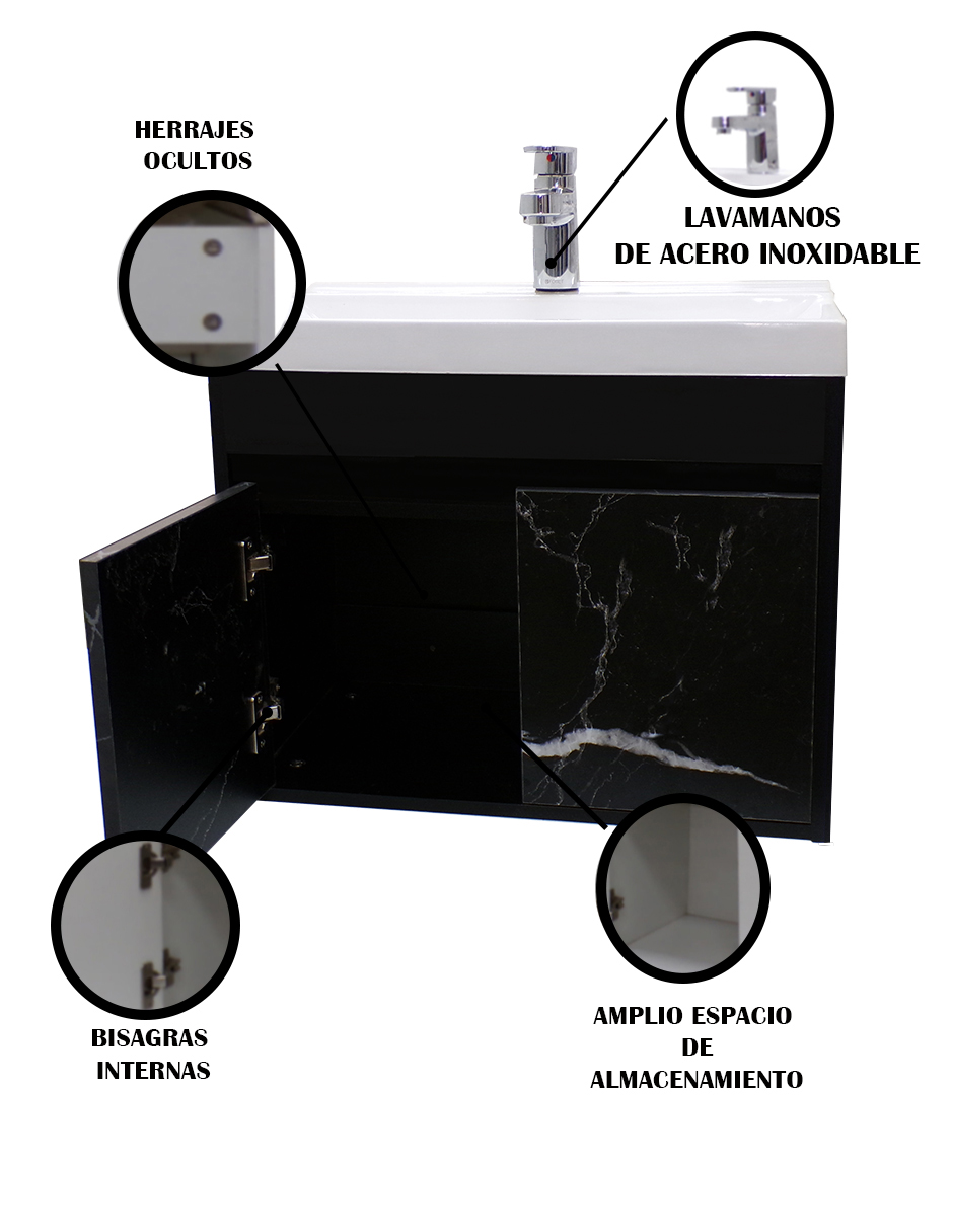 Gabinete Flotante Para Baño Mariam Con Lavabo Y Monomando