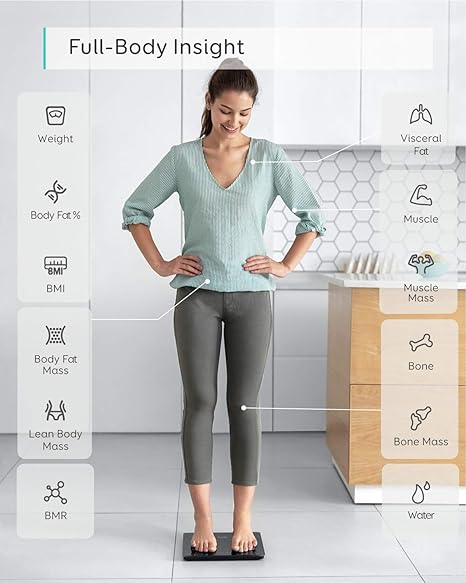 Eufy by Anker C1 Báscula inteligente, bluetooth, 13 Indicadores Físicos, pantalla LED, Conexión Apple Health, Google Fit y Fitbit, encendido/apagado automático..