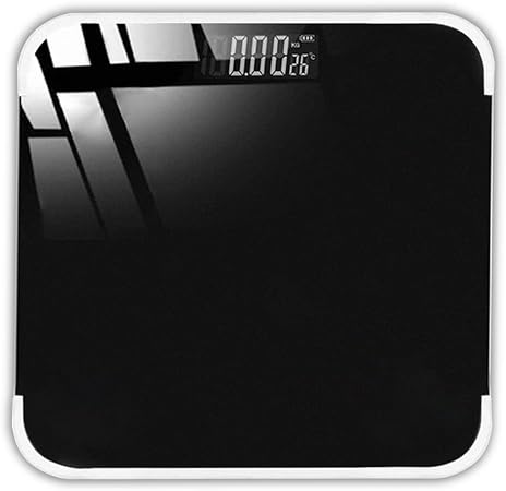 bascula digital corporal Grasa corporal Báscula de baño de peso digital con tecnología de paso, báscula de baño de cuerpo de precisión, pantalla LED retroiluminada de vidrio templado de 6 mm fácil de leer (negro).