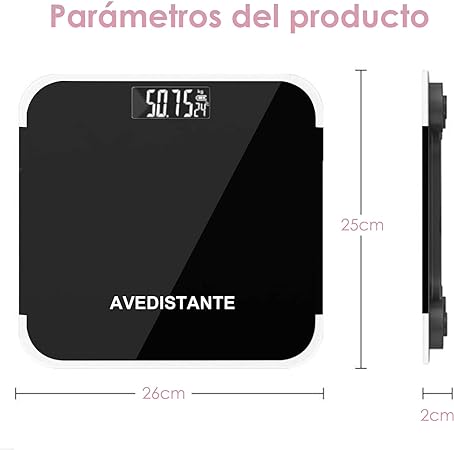 bascula digital corporal Grasa corporal Báscula de baño de peso digital con tecnología de paso, báscula de baño de cuerpo de precisión, pantalla LED retroiluminada de vidrio templado de 6 mm fácil de leer (negro).