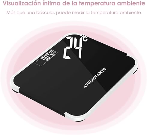 bascula digital corporal Grasa corporal Báscula de baño de peso digital con tecnología de paso, báscula de baño de cuerpo de precisión, pantalla LED retroiluminada de vidrio templado de 6 mm fácil de leer (negro).