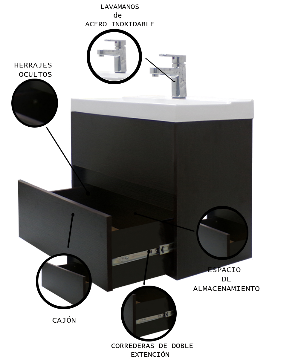 Gabinete Para Baño Con Lavamanos Y Monomando Vanity