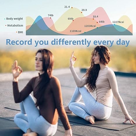 TBONEEY Bluetooth Balanza de Escala de Grasa Corporal, Carga USB Báscula Inteligente Bluetooth 4.0 Digital Analizador de Composición Corporal, 79 Datos Relacionados Alta Precisión Compatibl.