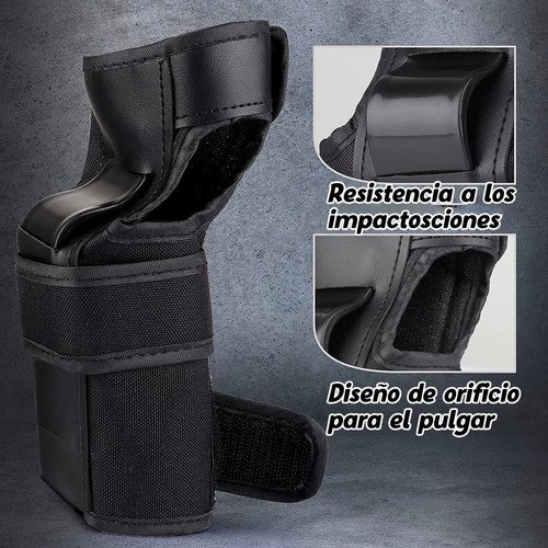 "6pcs Rodilleras Coderas Y Muñequeras Protección Para Adulto negro "