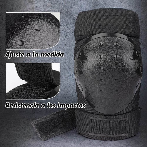 "6pcs Rodilleras Coderas Y Muñequeras Protección Para Adulto negro "