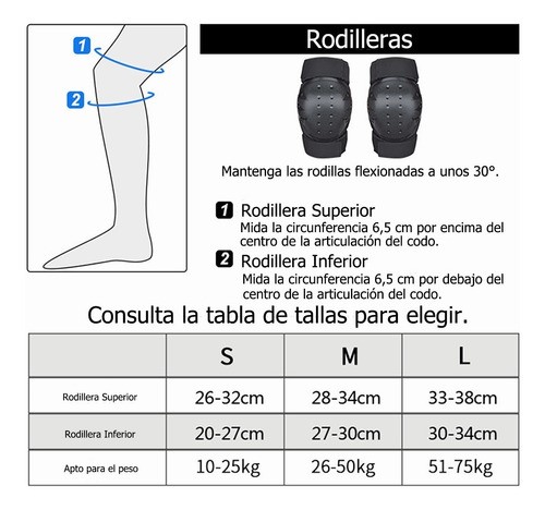"6pcs Rodilleras Coderas Y Muñequeras Protección Para Adulto negro "