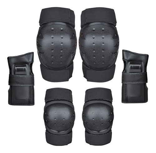 "6pcs Rodilleras Coderas Y Muñequeras Protección Para Adulto negro "