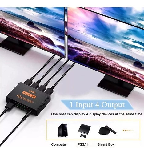 "Divisor Hdmi Splitter 4k 1 Entrada 4 Salidas 1080p 60hz "