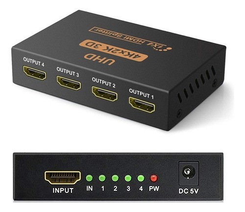 "Divisor Hdmi Splitter 4k 1 Entrada 4 Salidas 1080p 60hz "