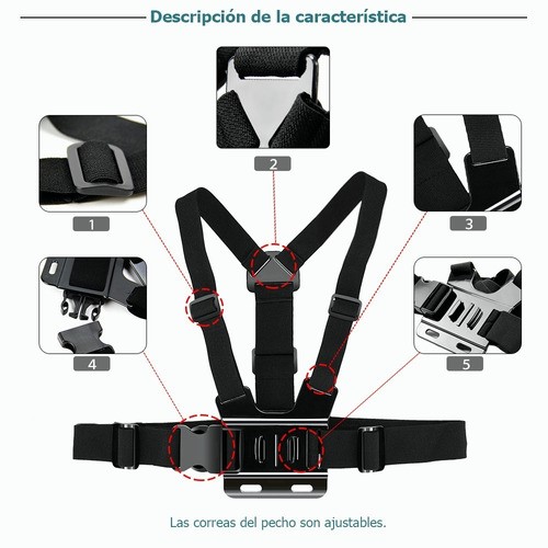 Gopro Arnes Para Pecho Pecheran negro 