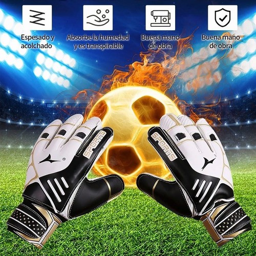 "Guantes Profesionales Con Varillas Para Portero De Fútbol Talla 7 blancos "