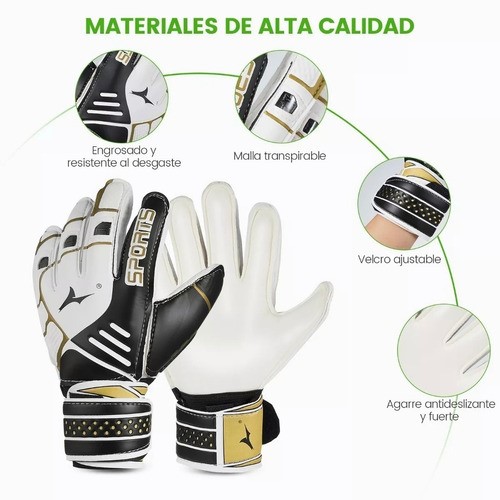 "Guantes Profesionales Con Varillas Para Portero De Fútbol Talla 7 blancos "