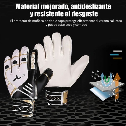 "Guantes Profesionales Con Varillas Para Portero De Fútbol Talla 7 blancos "