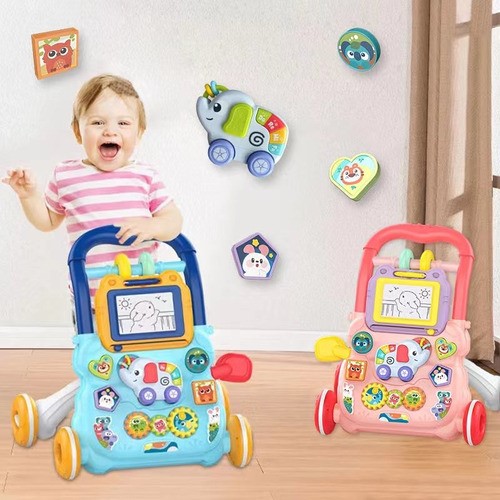 "Andadera De Bebe 3 En 1,juguete Tablero De Dibujo Para Niños Color Azul "