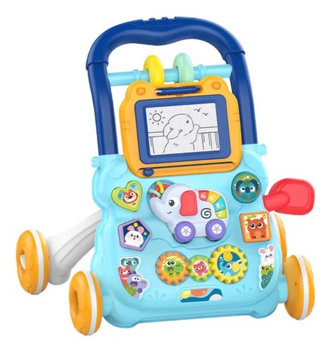 "Andadera De Bebe 3 En 1,juguete Tablero De Dibujo Para Niños Color Azul "