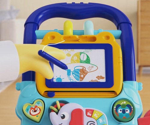 "Andadera De Bebe 3 En 1,juguete Tablero De Dibujo Para Niños Color Azul "