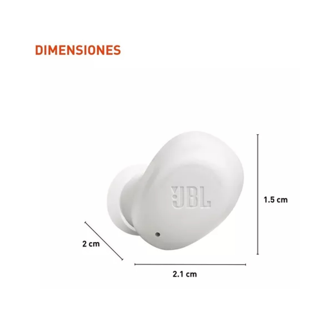 Audífonos Inalámbricos Jbl Vibe Buds Bluetooth, Blanco. Color Blanco Color de la luz Blanco.