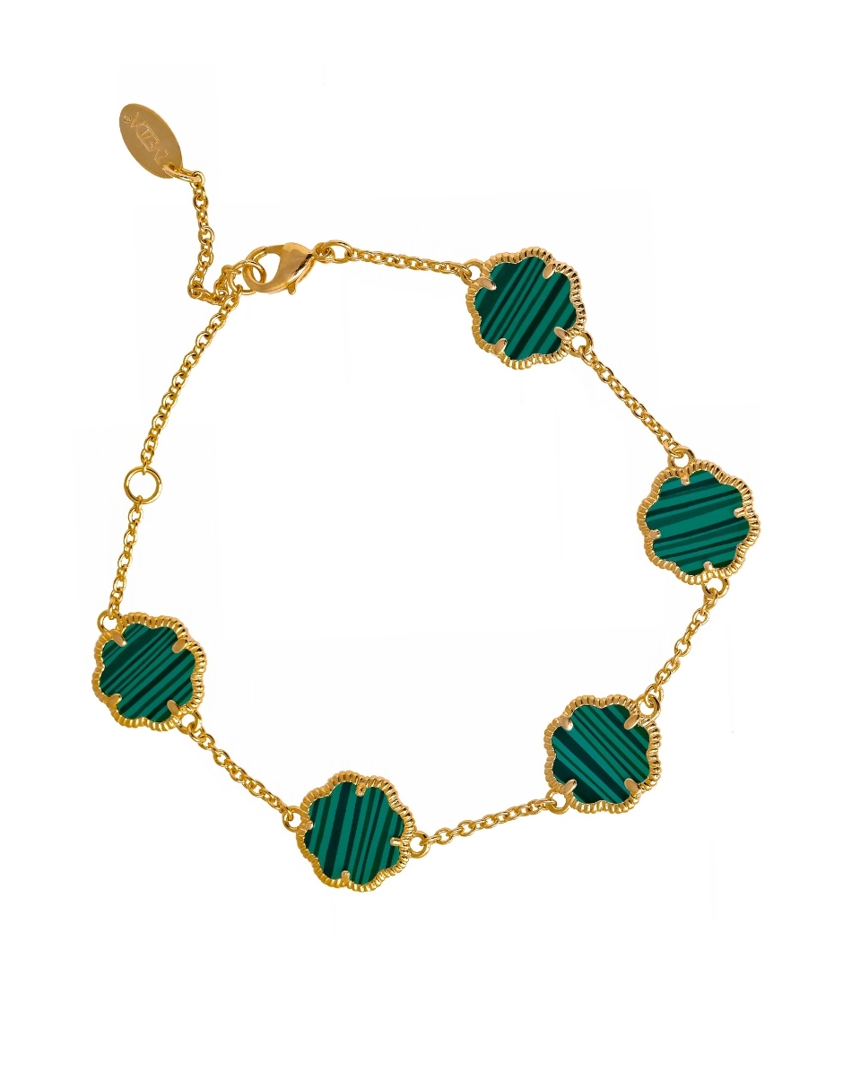 Pulsera Zvezda de chapa de oro amarillo de 18k corte Trébol.
